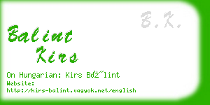 balint kirs business card